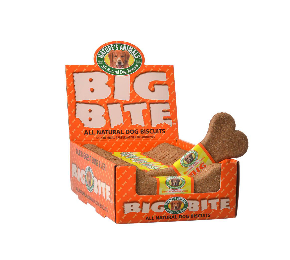Natures Animals Big Bite Dog Treat - Cheddar Cheese Flavor - 24 Pack