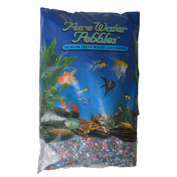 Pure Water Pebbles Aquarium Gravel - Rainbow - 25 lbs - 3.1-6.3 mm Grain