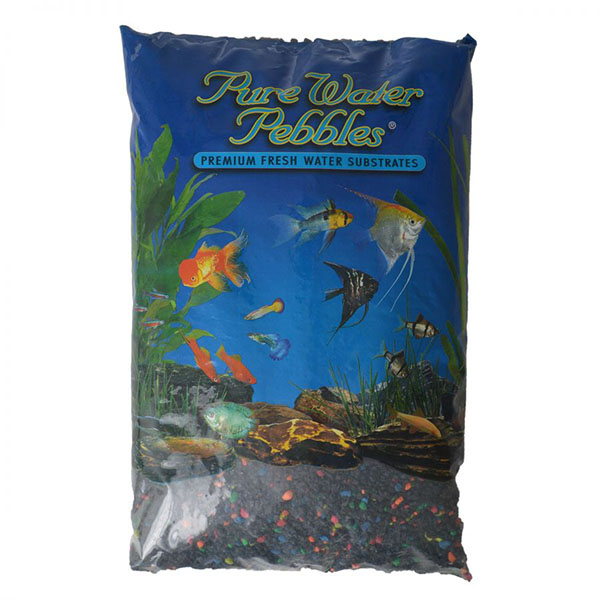 Pure Water Pebbles Aquarium Gravel - Black Beauty Pebble Mix - 25 lbs - 3.1-6.3 mm Grain