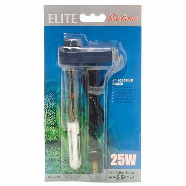 Elite Radiant Mini Aquarium Heater - 25 Watts - 6 in. Long - 2 Pieces