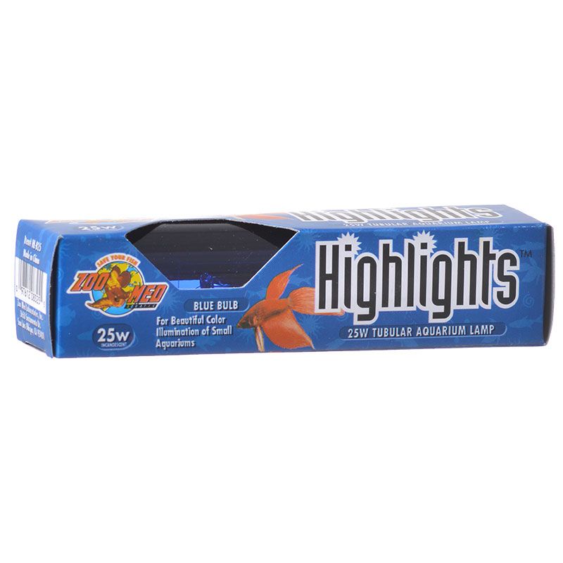Zoo Med Highlights Aquarium Lamp - Blue - 25 Watts - 5 Pieces