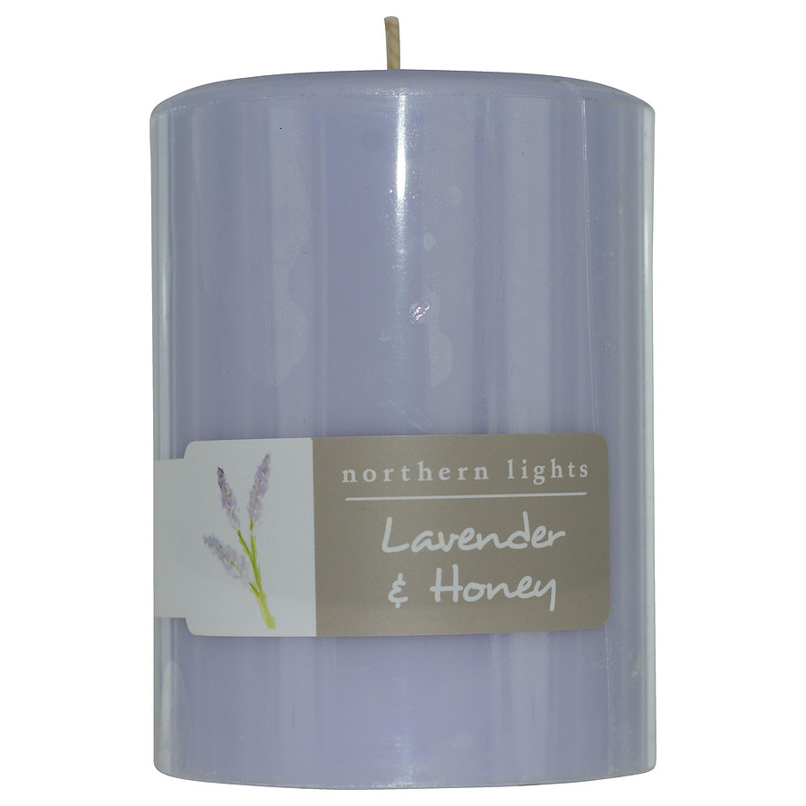 Lavender And Honey - One Pillar Candle 3x4 Inch Burns 80 Hours