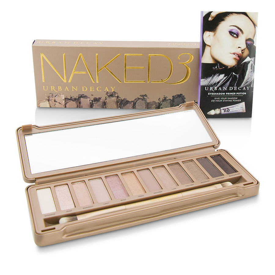 Urban Decay - Naked 3 Eyeshadow Palette 12x Eyeshadow 1x Doubled Ended Shadow Blending Brush