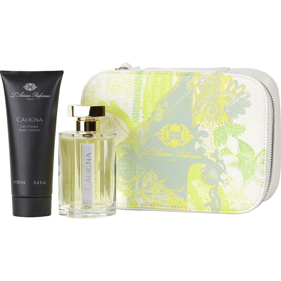 L'Artisan Parfumeur Caligna - Eau De Parfum Spray 3.4 oz And Body Lotion 3.4 oz And Cosmetic Bag