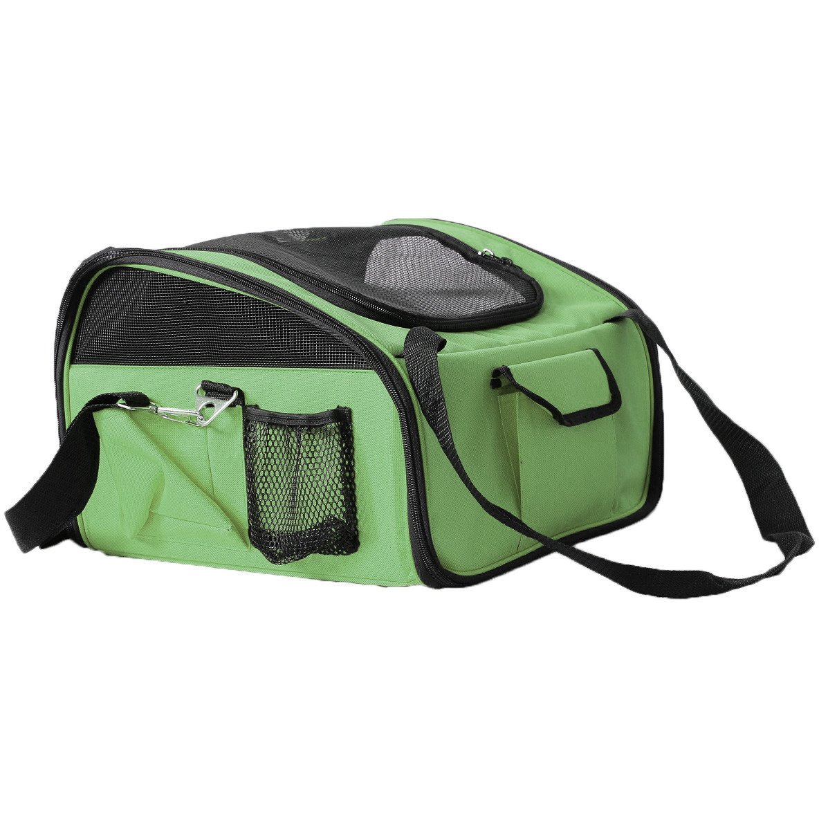 Ultra-Lock Collapsible Safety Travel Wire Folding Pet Car Seat Carrier - Green