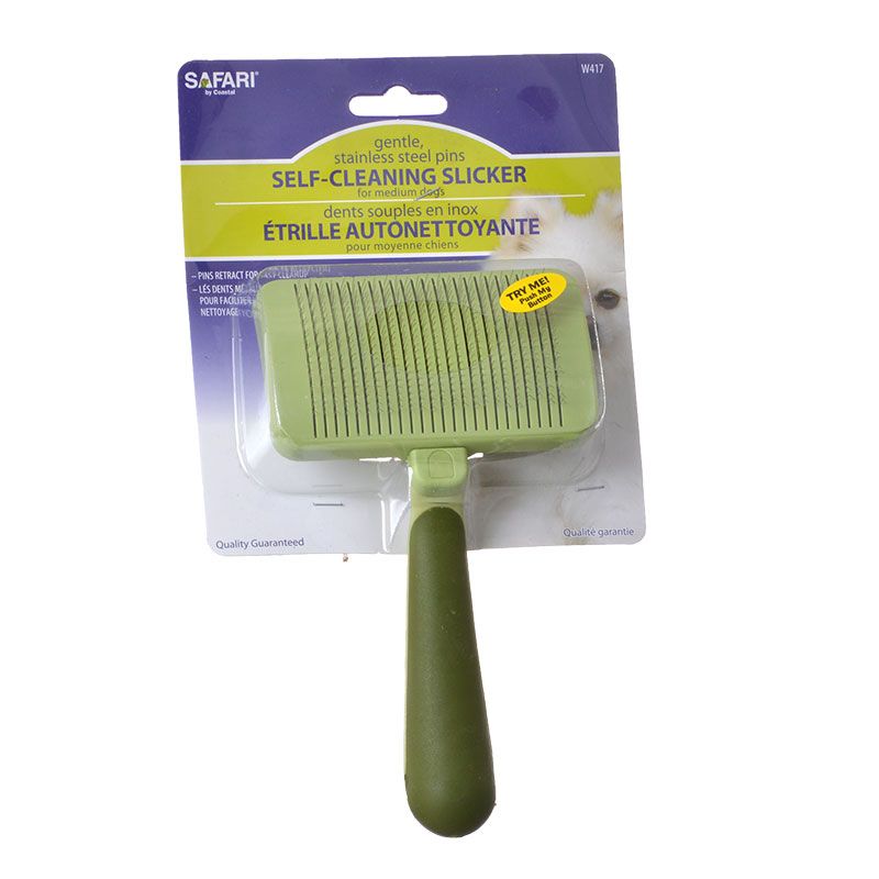 Safari Self Cleaning Slicker Brush - Medium Dogs - 7.5 Long x 4 Wide