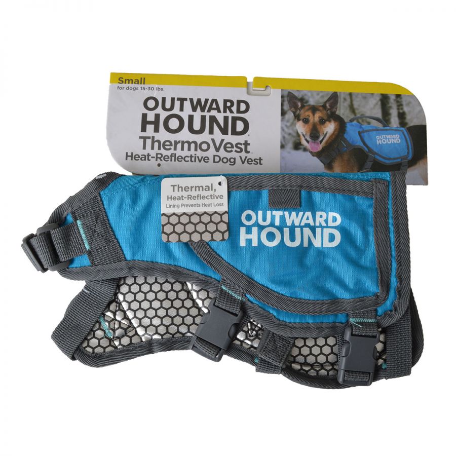 Outward Hound Thermovest Dog Vest - Blue - Small - Dogs 15-30 lbs - 26 Max. Chest Girth