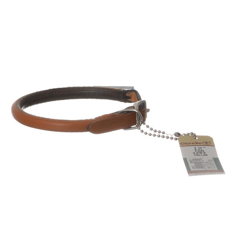 Circle T Leather Round Collar - Tan - 12 Neck