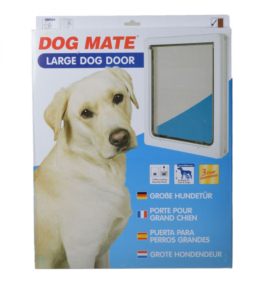 Dog Mate Multi Insulation Dog Door - White - Large Dogs up to 25 Shoulder Height