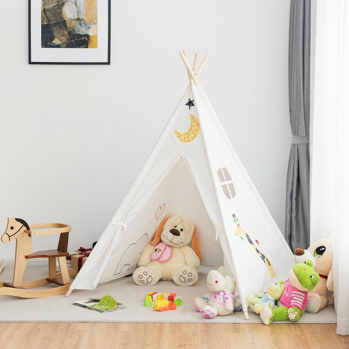 5 Ft. 5 Indian Play Tent Teepee Children Playhouse Sleeping Dome