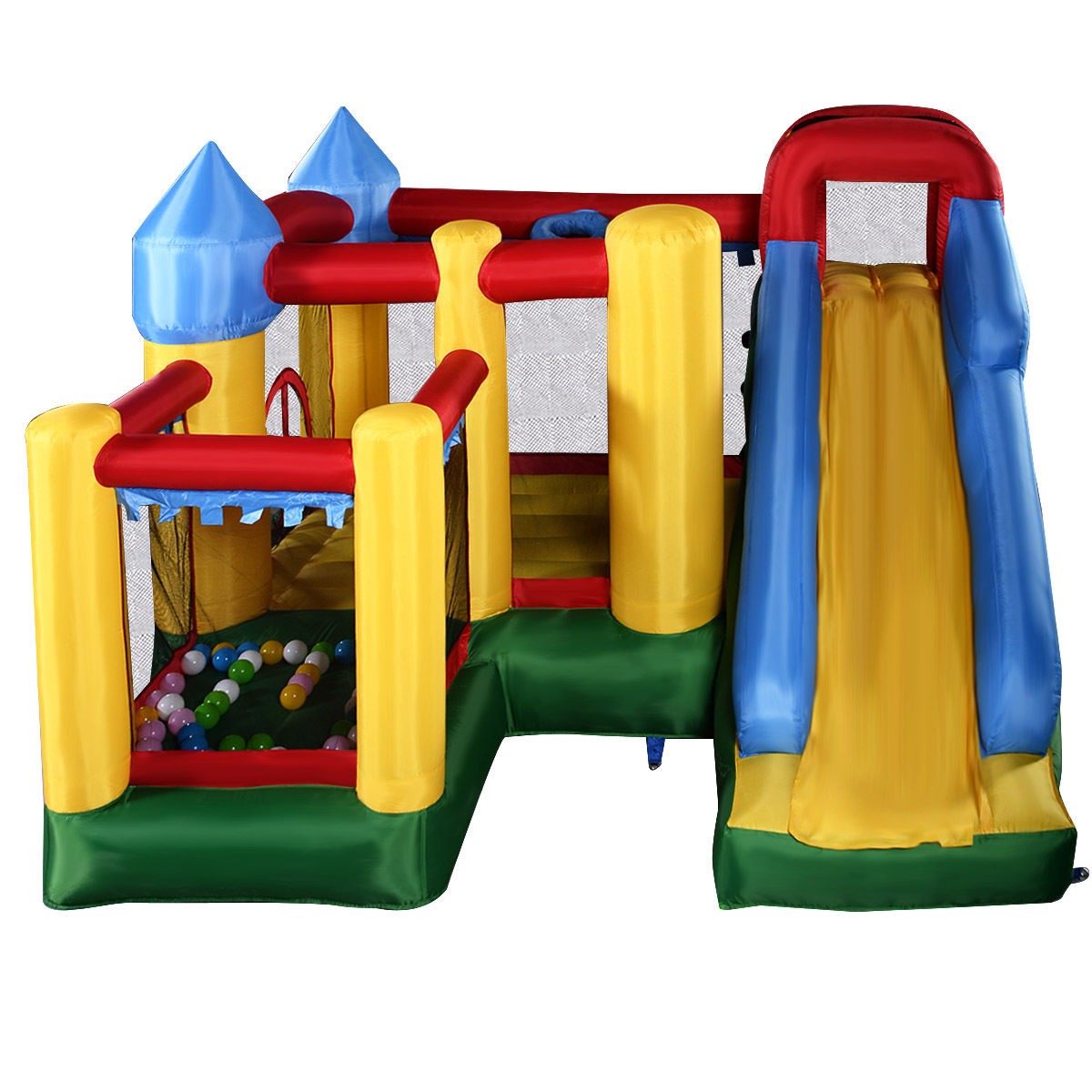 Inflatable Bounce House With Balls And Super Slide