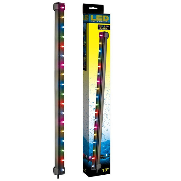 Via Aqua LED Light & Air stone Slow Color Changing - 3.3 Watts - 18 in. Long - 18 Multi color LED's