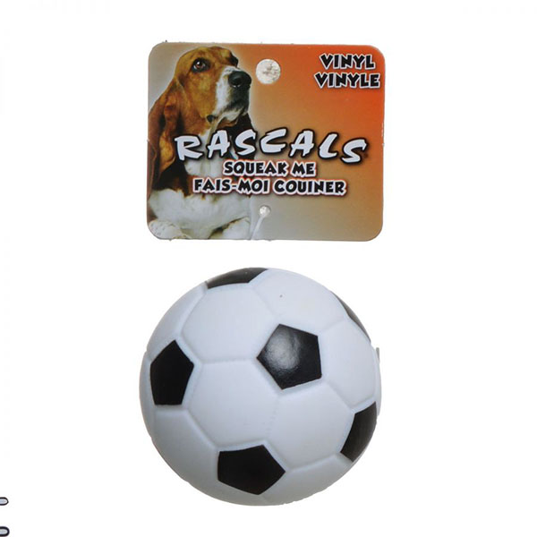 Rascals Vinyl Soccer Ball for Dogs - White - 3 in. Diameter - 4 Pieces