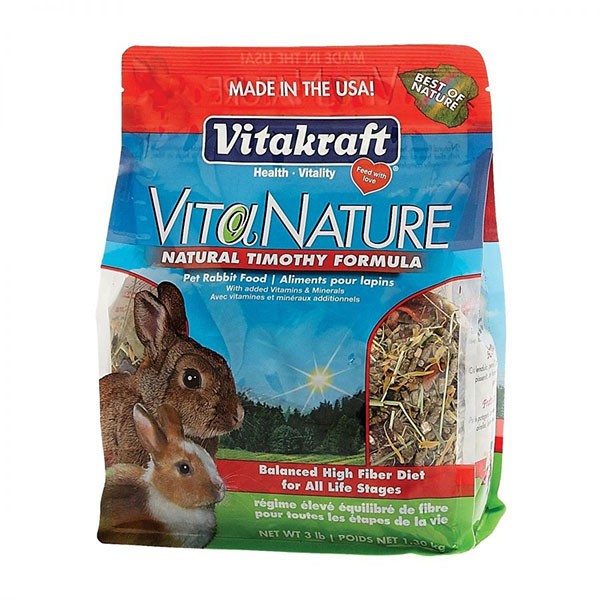 VitaKraft VitaNature Rabbit Food - Natural Timothy Formula - 3 lbs