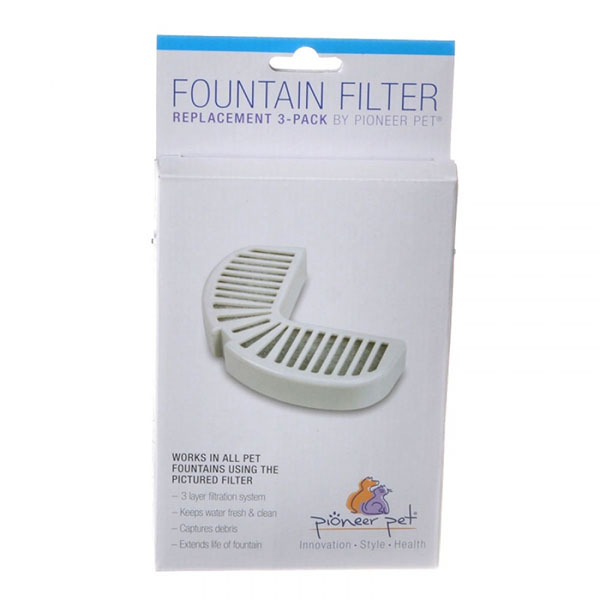 Pioneer Replacement Filters for Stainless Steel and Ceramic Fountains - 3 Pack - 2 Pieces
