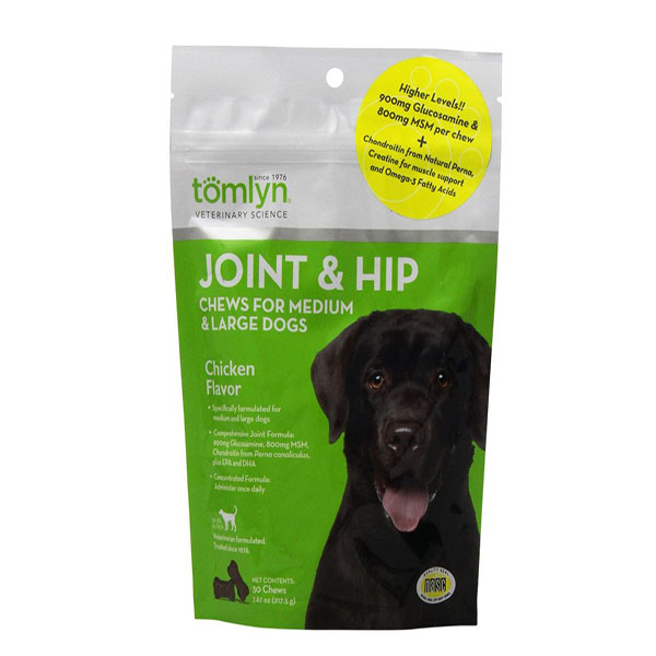 Tomlyn Joint & Hip Chews for Large Dogs - Chicken Flavor - 30 Chews