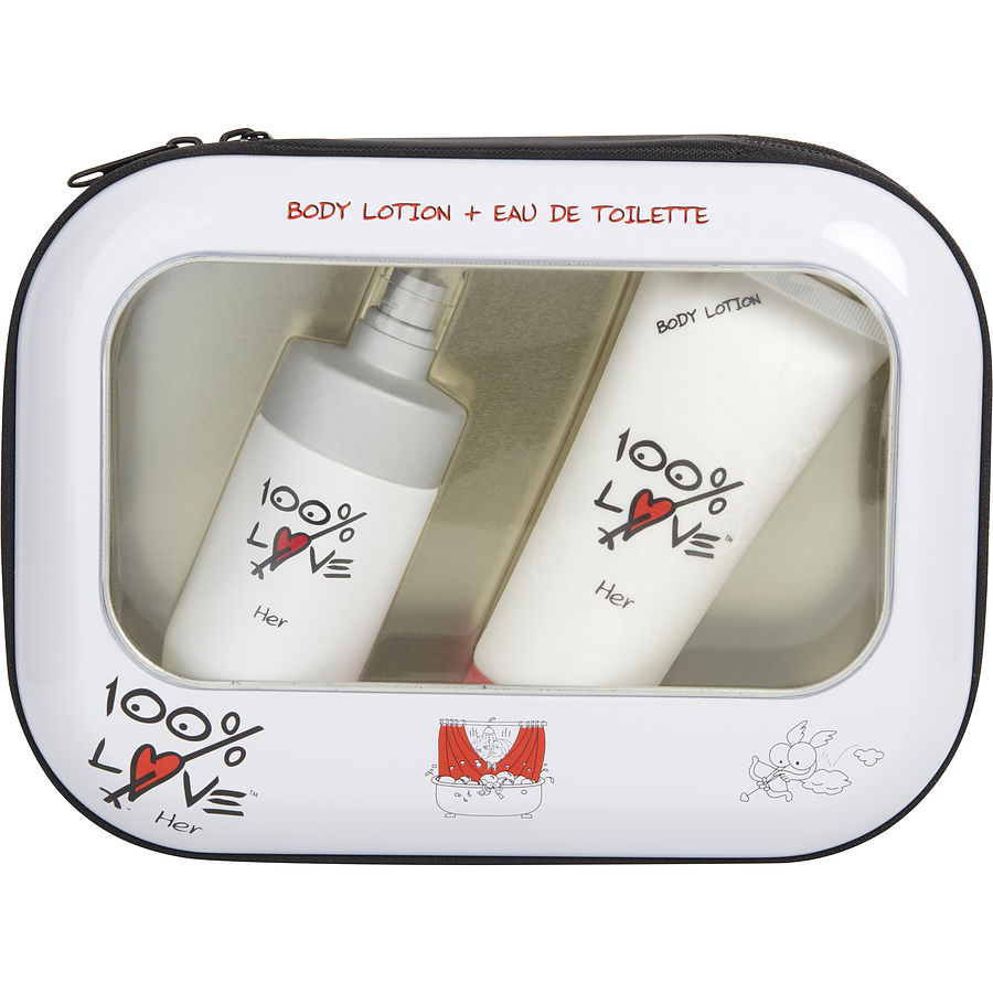 100 Percent Love - Eau De Toilette Spray 2.5 oz  Body Lotion 3.4 oz