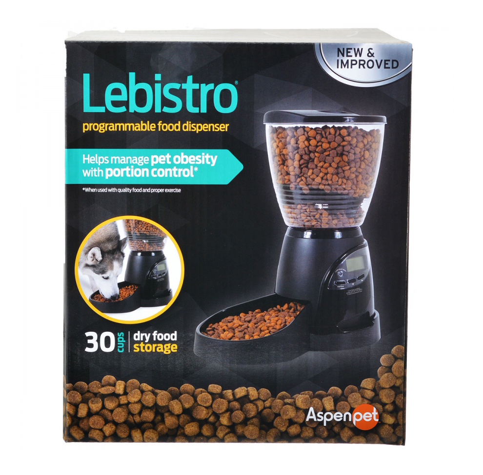 Aspen Pet Lebistro Programmable Food Dispenser - 30 Cups - 15.75L x 10W x 18H