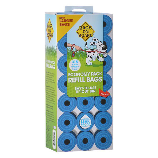 Bags on Board Waste Pick Up Refill Bags - Blue - 315 Bags