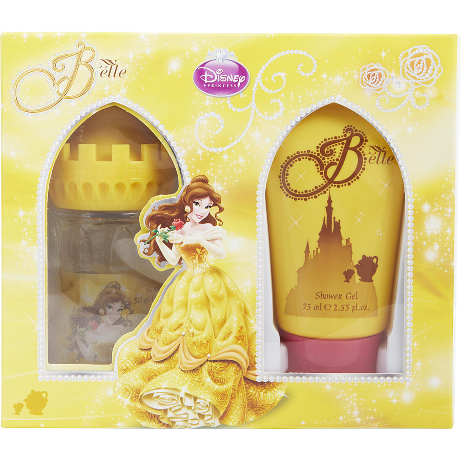 Beauty And The Beast - Princess Belle Eau De Toilette Spray 1.7 oz And Shower Gel 2.5 oz Castle Packaging
