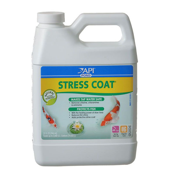 Pond Care Stress Coat Plus Fish & Tap Water Conditioner for Ponds - 32 oz - Treats 3,840 Gallons