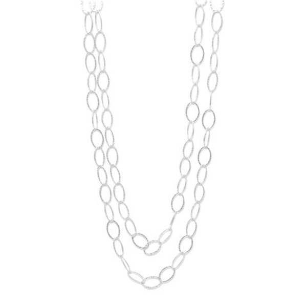60 in. Hammered Oval Link Necklace