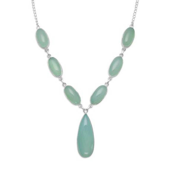 17.5 in. Green Chalcedony Necklace