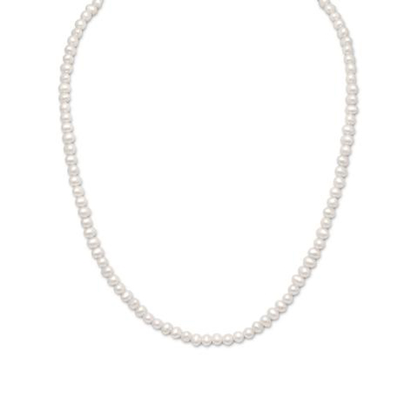 15 in. + 2 in. Extension White Cultured Freshwater Pearl Necklace