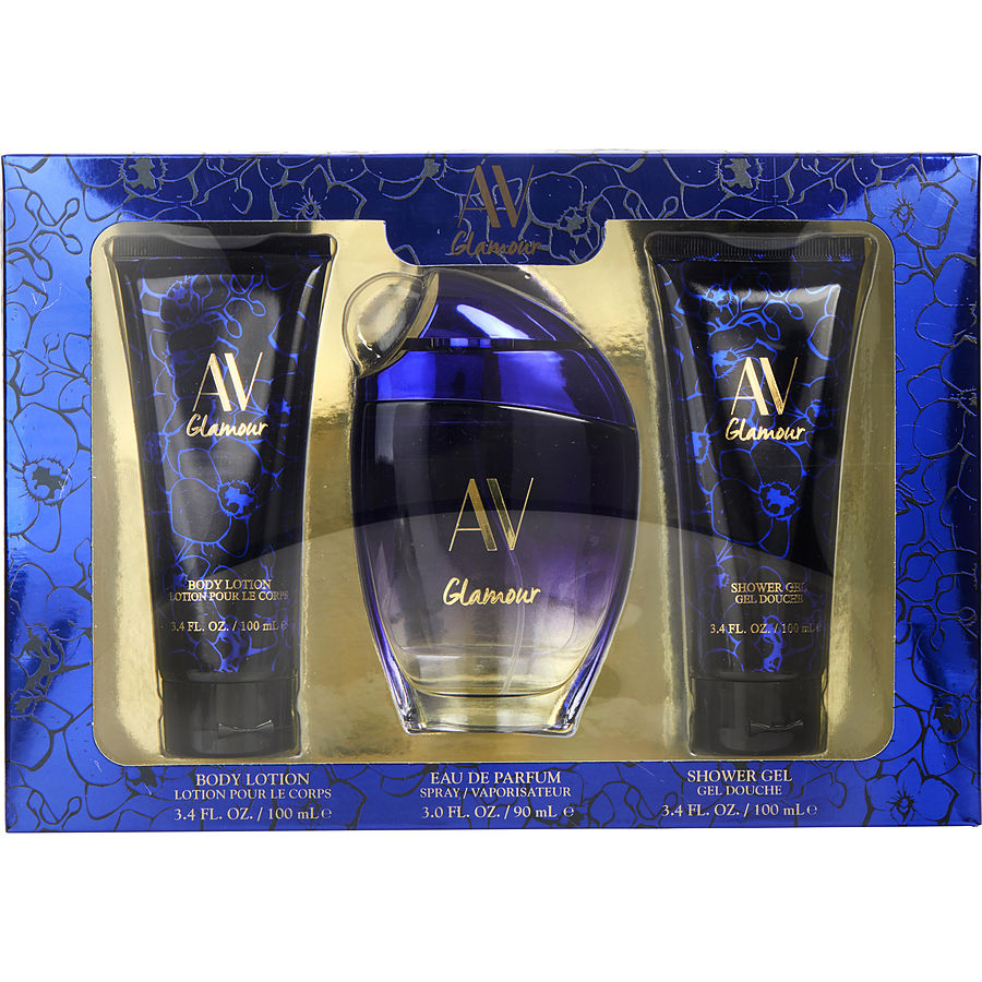 Av Glamour Passionate - Eau De Parfum Spray 3 oz And Body Lotion 3.4 oz And Shower Gel 3.4 oz