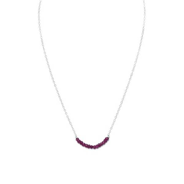  Faceted Corundum Bead Necklace - July Birthstone