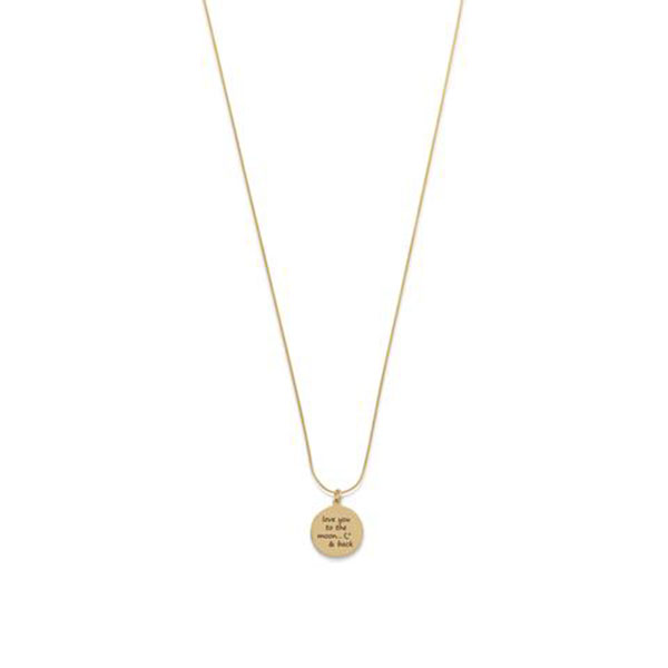14 Karat Gold Plated Love You To The Moon And Back Necklace
