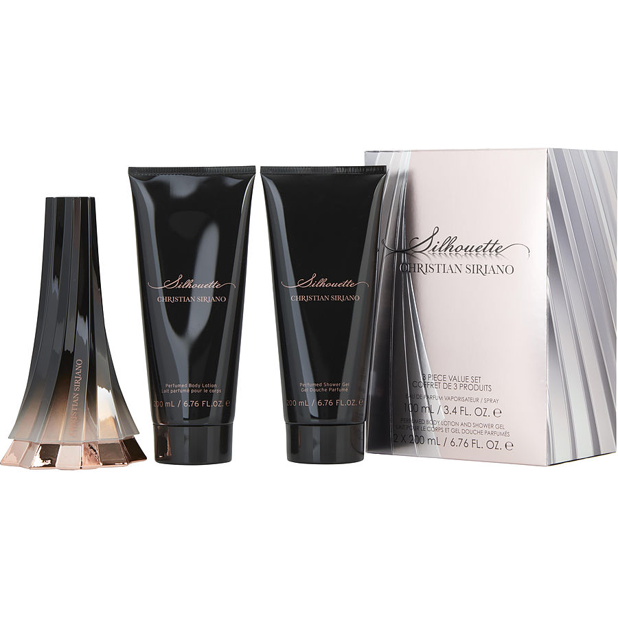 Christian Siriano Silhouette - Set -Eau De Parfum Spray 3.4 oz And Body Lotion 6.7 oz And Shower Gel 6.7 oz