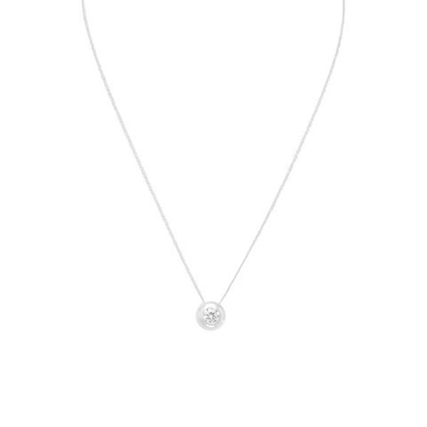 16 in. Necklace with 5mm Bezel Set CZ