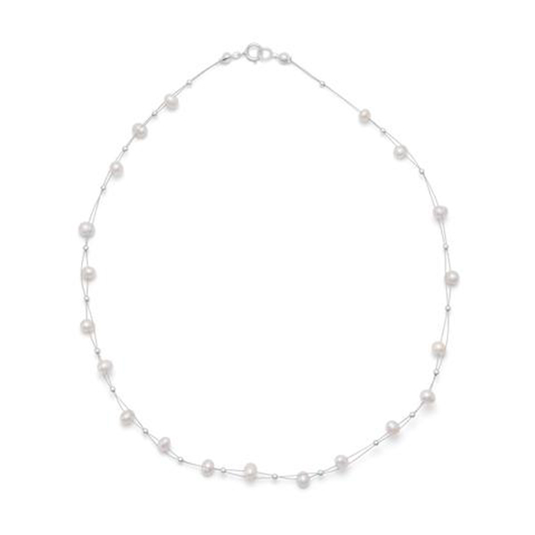 16 in. Double Strand Cultured Freshwater Pearl Necklace