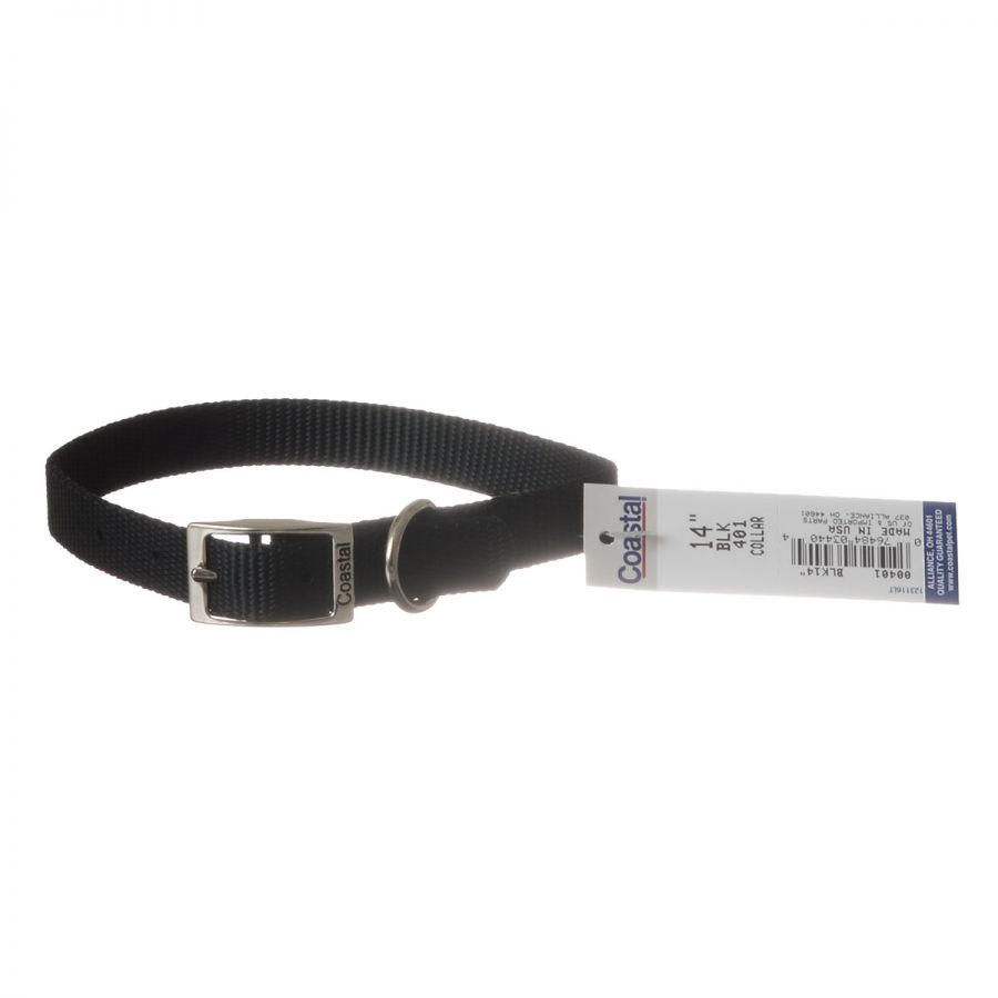 Coastal Pet Single Nylon Collar - Black - 14 Long x 5 8 Wide