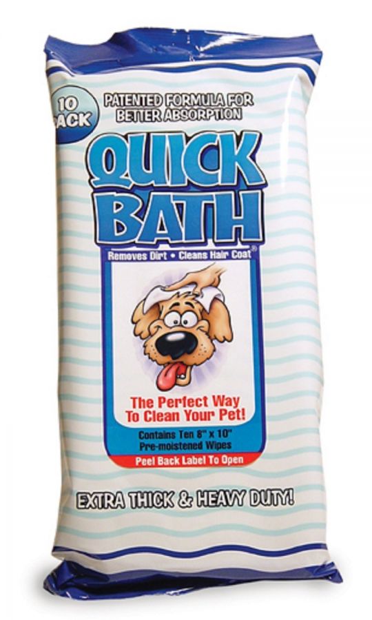 International Vet Quick Bath Wipes for Dogs - 10 Long x 8 Wide 10 Pack