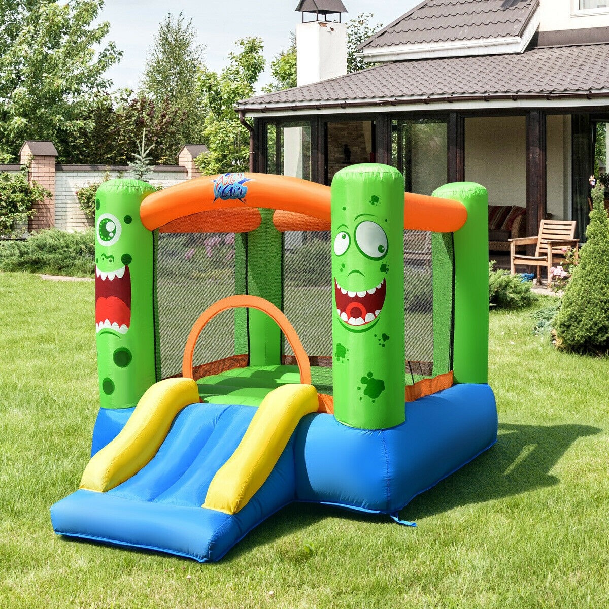Inflatable Castle Bounce House Jumper Kids Playhouse With Slider
