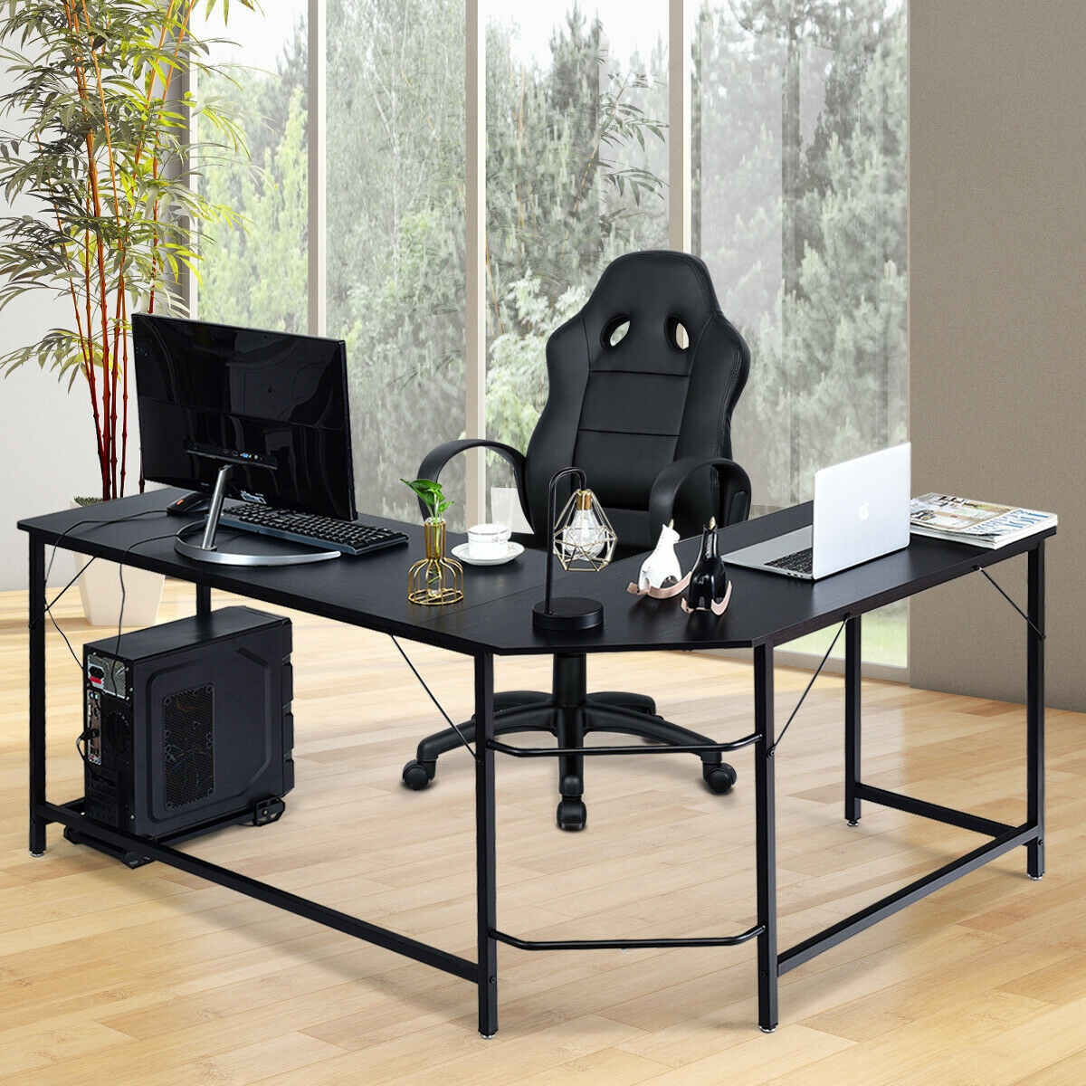 L Shaped Corner Computer Desk Laptop Gaming Table Workstation