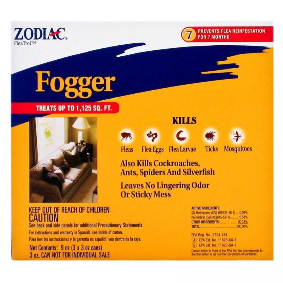 Zodiac Flea and Tick Fogger - 3 oz Cans 3 Pack