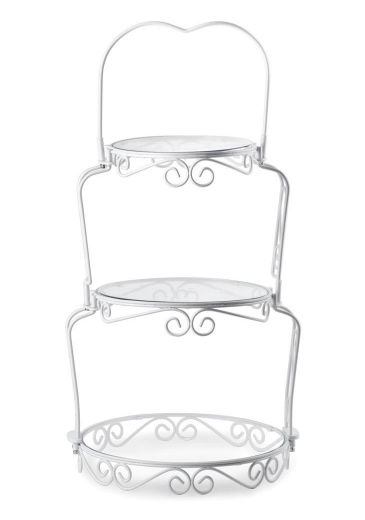 3 Tier White Wire Display Stand