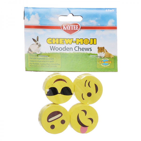 Kaytee Chew-Moji Wooden Chews - 4 Count - 4 Pieces