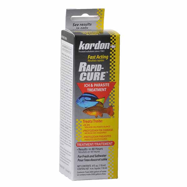 Kordon Rapid Cure Ich and Parasite Treatment - 4 oz - Treats 2,000 Gallons - 2 Pieces