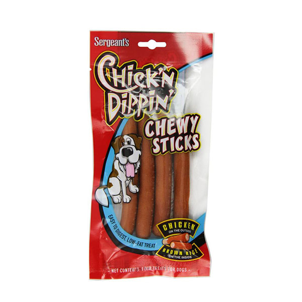 Sergeants Chick'N Dippin' Brown Rice & Chicken Chew Sticks - 4 Pack - 4 Pieces