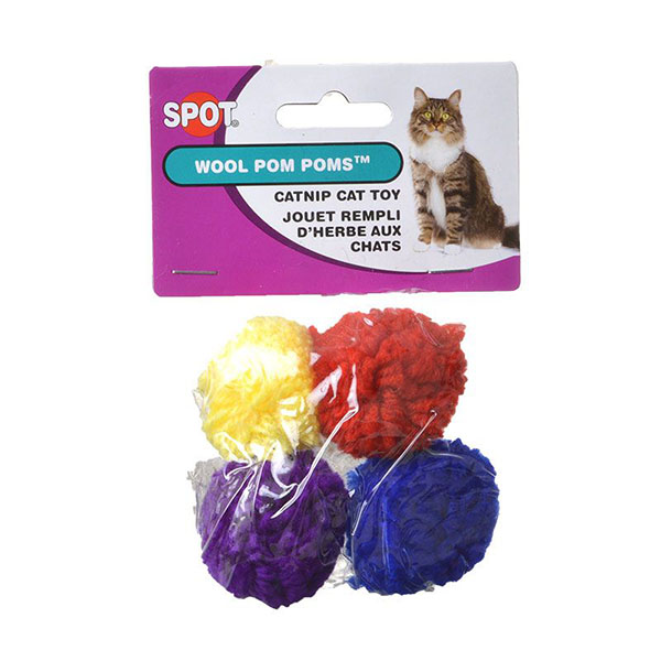 Spot Wool Pom Poms with Catnip - 4 Pack - 5 Pieces