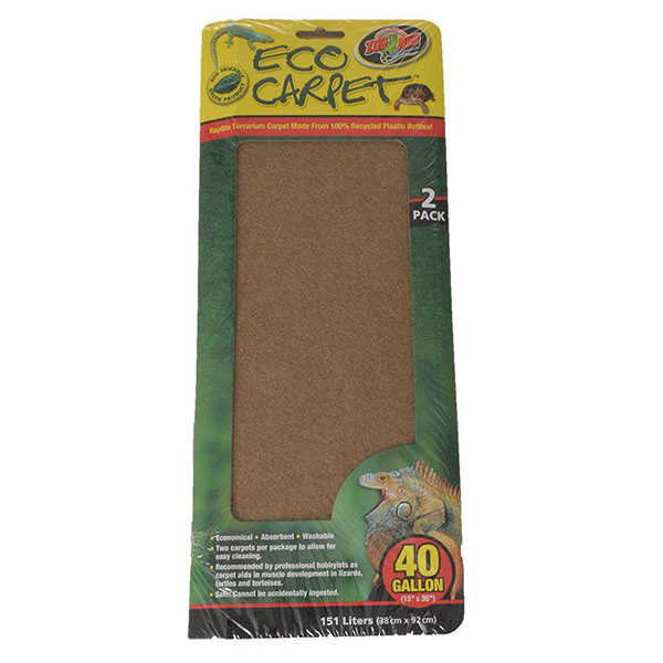 Zoo Med Reptile Cage Carpet - 40 Gallon Tanks - 36 in. Long x 15 in. Wide - 2 Pack