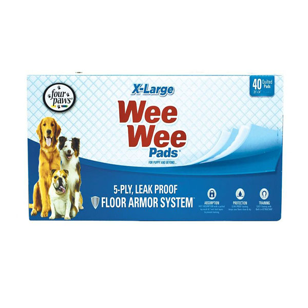 Four Paws X-Large Wee Wee Pads - 40 Pack - 28 in. Long x 30 in. Wide