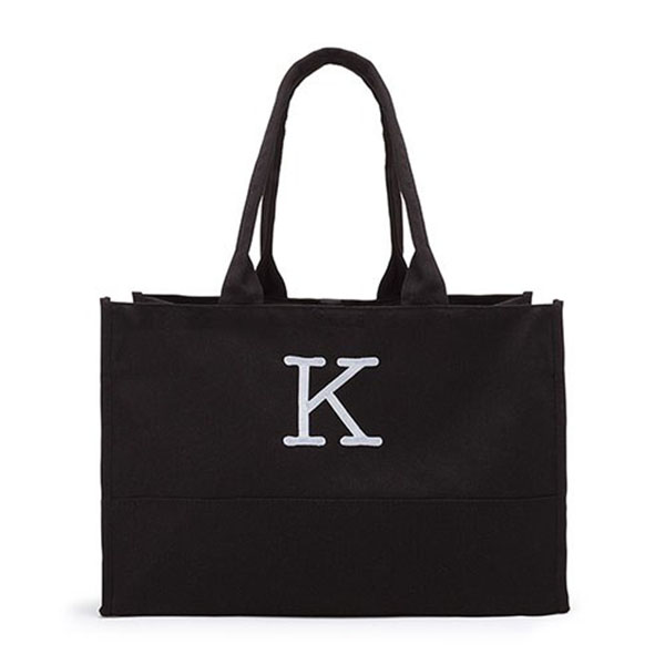 Large Personalized City Canvas Tote Bag - Black