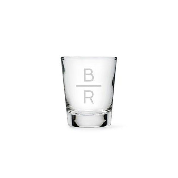 Personalized Shot Glass - Stacked Monogram Etching