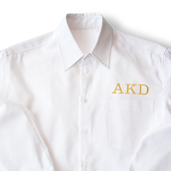 Personalized Embroidered Casual Bridesmaid Cotton Button Down Shirt - White Monogram