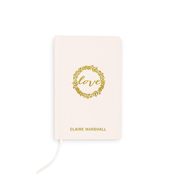 Ivory Linen Pocket Journal - Love Wreath Emboss